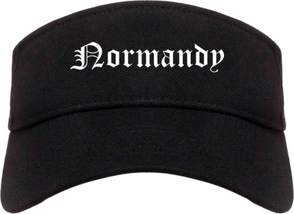 Normandy Missouri MO Old English Mens Visor Cap Hat Black