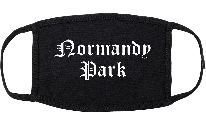 Normandy Park Washington WA Old English Cotton Face Mask Black