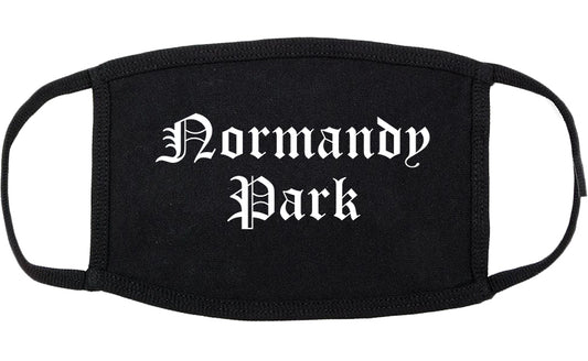 Normandy Park Washington WA Old English Cotton Face Mask Black