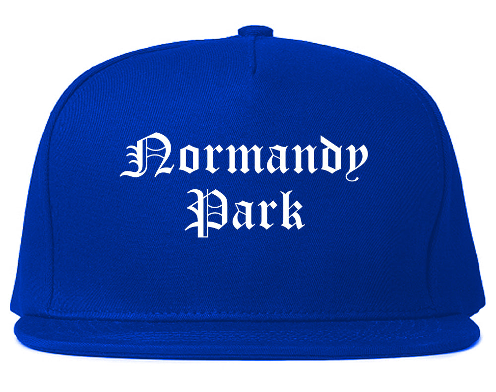 Normandy Park Washington WA Old English Mens Snapback Hat Royal Blue