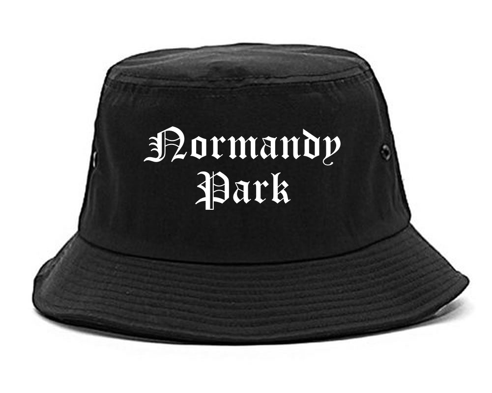 Normandy Park Washington WA Old English Mens Bucket Hat Black