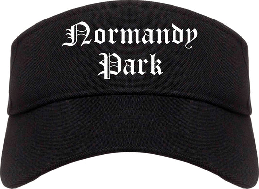 Normandy Park Washington WA Old English Mens Visor Cap Hat Black