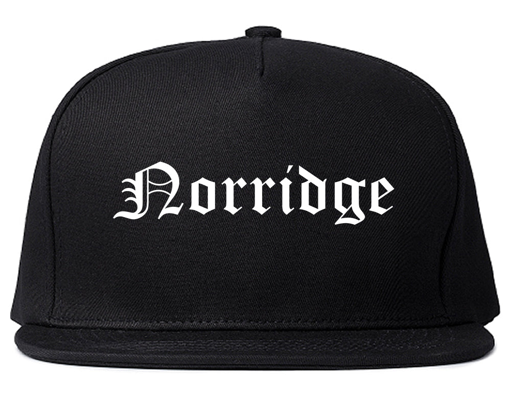 Norridge Illinois IL Old English Mens Snapback Hat Black