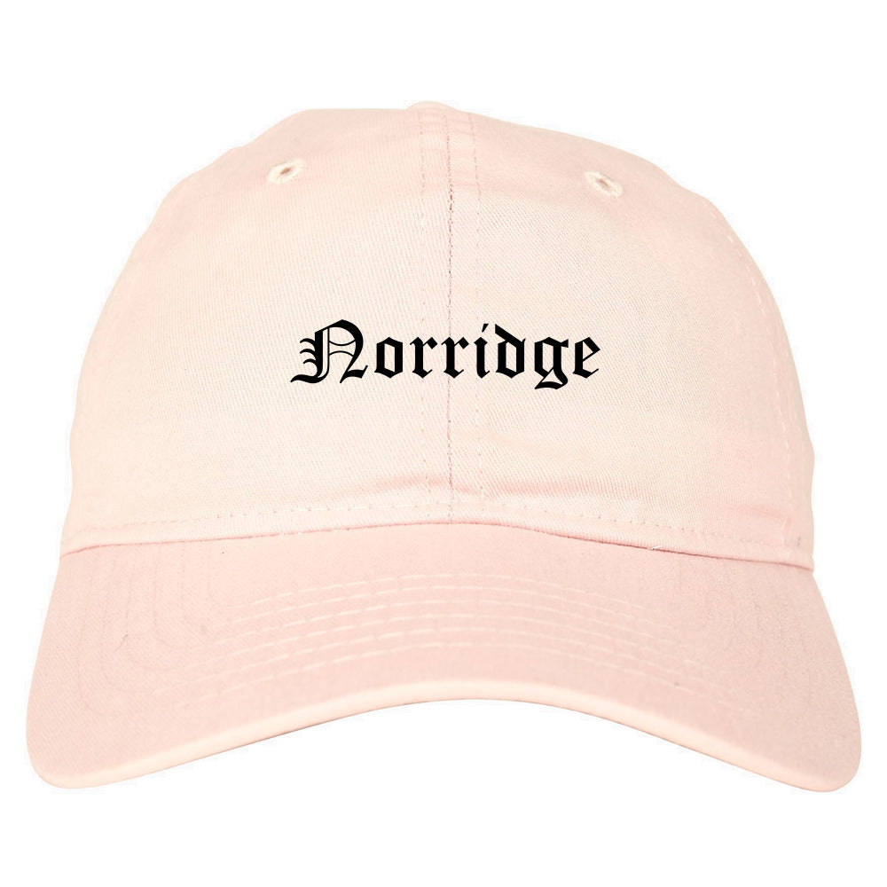 Norridge Illinois IL Old English Mens Dad Hat Baseball Cap Pink