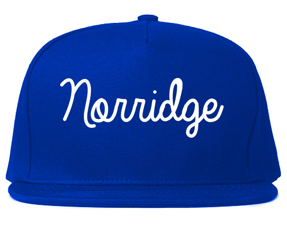 Norridge Illinois IL Script Mens Snapback Hat Royal Blue