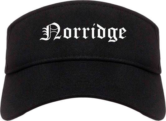 Norridge Illinois IL Old English Mens Visor Cap Hat Black