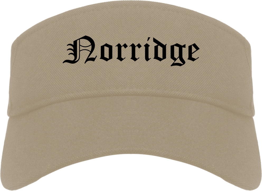 Norridge Illinois IL Old English Mens Visor Cap Hat Khaki