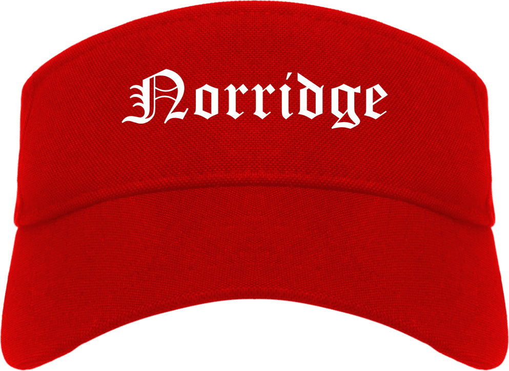 Norridge Illinois IL Old English Mens Visor Cap Hat Red