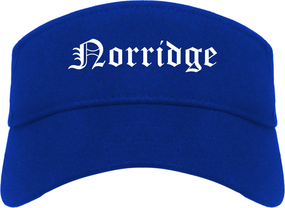 Norridge Illinois IL Old English Mens Visor Cap Hat Royal Blue