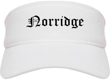 Norridge Illinois IL Old English Mens Visor Cap Hat White