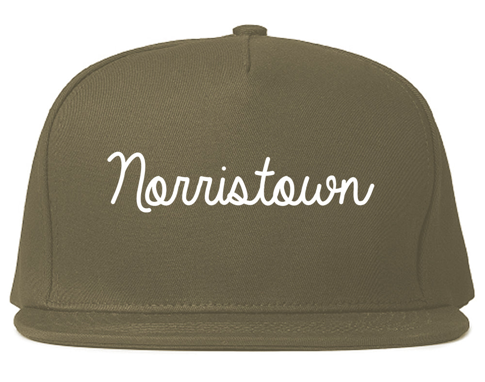 Norristown Pennsylvania PA Script Mens Snapback Hat Grey