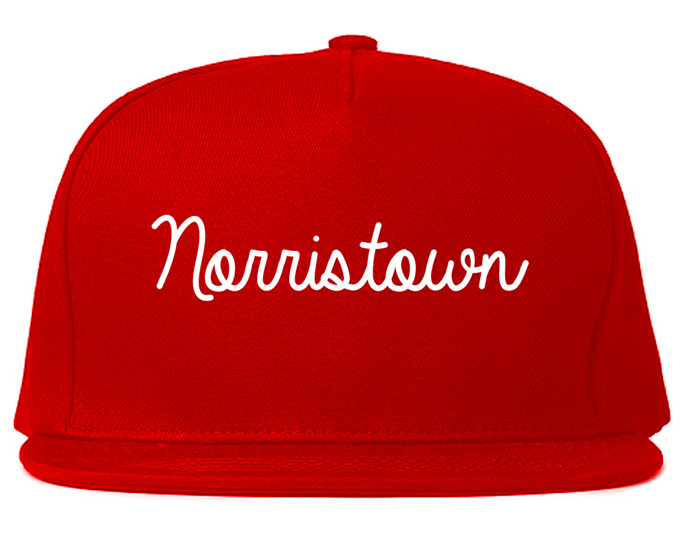 Norristown Pennsylvania PA Script Mens Snapback Hat Red