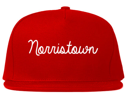 Norristown Pennsylvania PA Script Mens Snapback Hat Red