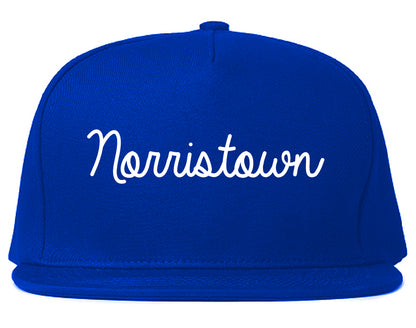 Norristown Pennsylvania PA Script Mens Snapback Hat Royal Blue