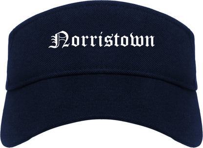 Norristown Pennsylvania PA Old English Mens Visor Cap Hat Navy Blue