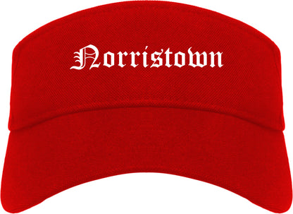 Norristown Pennsylvania PA Old English Mens Visor Cap Hat Red