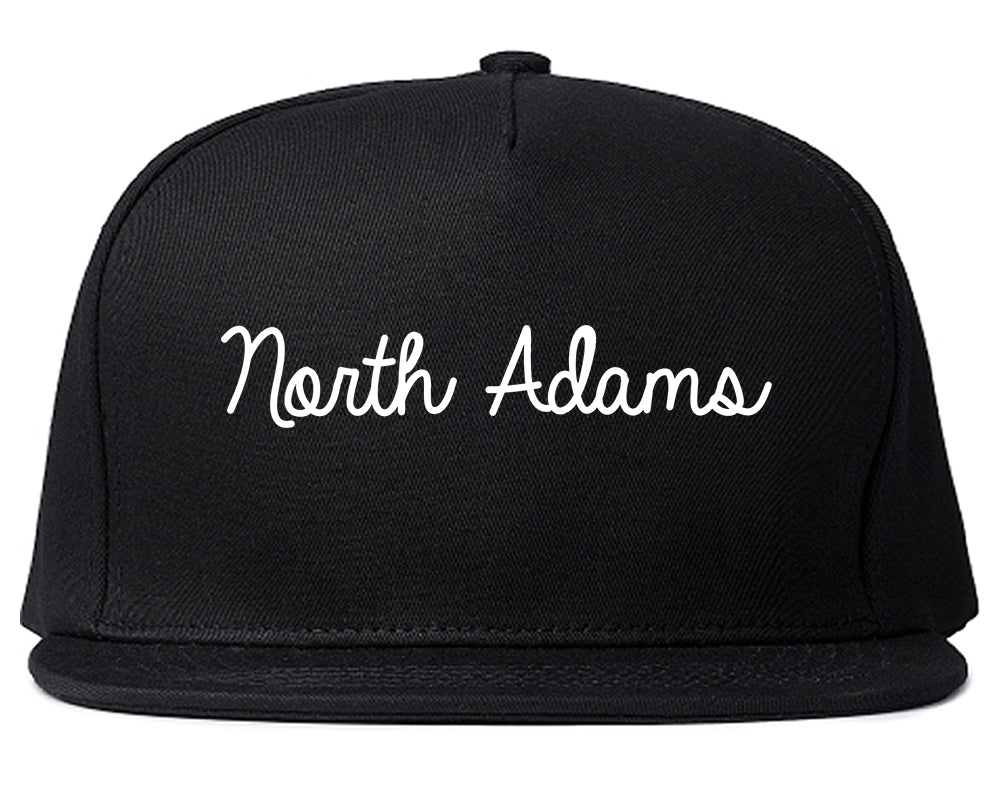North Adams Massachusetts MA Script Mens Snapback Hat Black