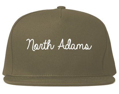 North Adams Massachusetts MA Script Mens Snapback Hat Grey