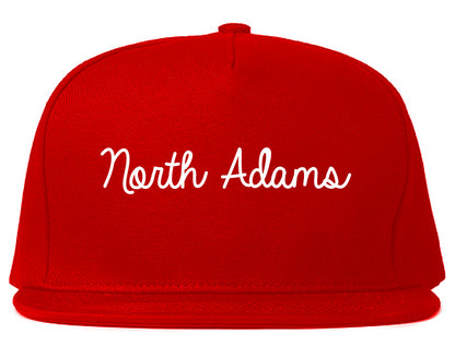 North Adams Massachusetts MA Script Mens Snapback Hat Red