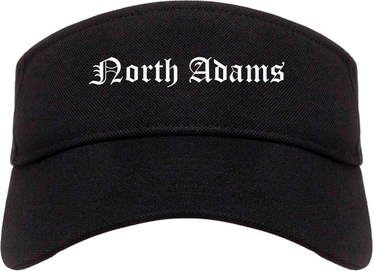 North Adams Massachusetts MA Old English Mens Visor Cap Hat Black