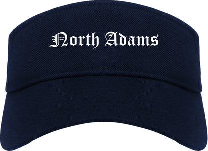 North Adams Massachusetts MA Old English Mens Visor Cap Hat Navy Blue