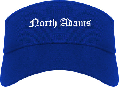 North Adams Massachusetts MA Old English Mens Visor Cap Hat Royal Blue