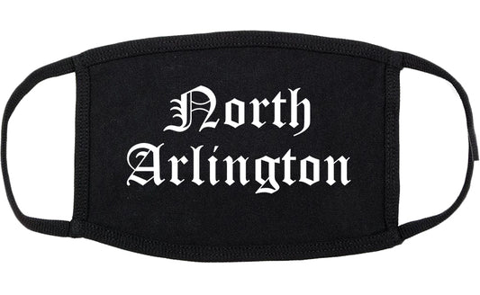 North Arlington New Jersey NJ Old English Cotton Face Mask Black