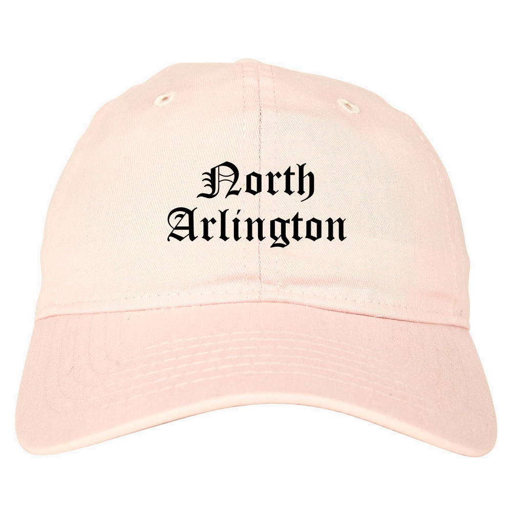 North Arlington New Jersey NJ Old English Mens Dad Hat Baseball Cap Pink