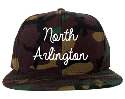 North Arlington New Jersey NJ Script Mens Snapback Hat Army Camo