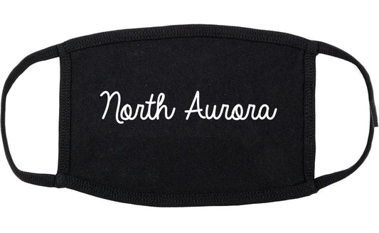 North Aurora Illinois IL Script Cotton Face Mask Black