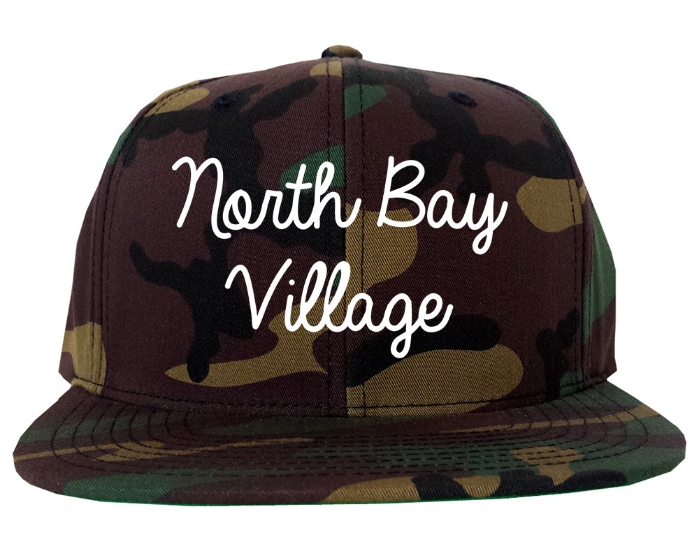 North Bay Village Florida FL Script Mens Snapback Hat Army Camo