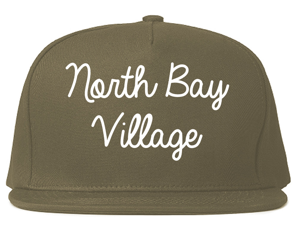 North Bay Village Florida FL Script Mens Snapback Hat Grey