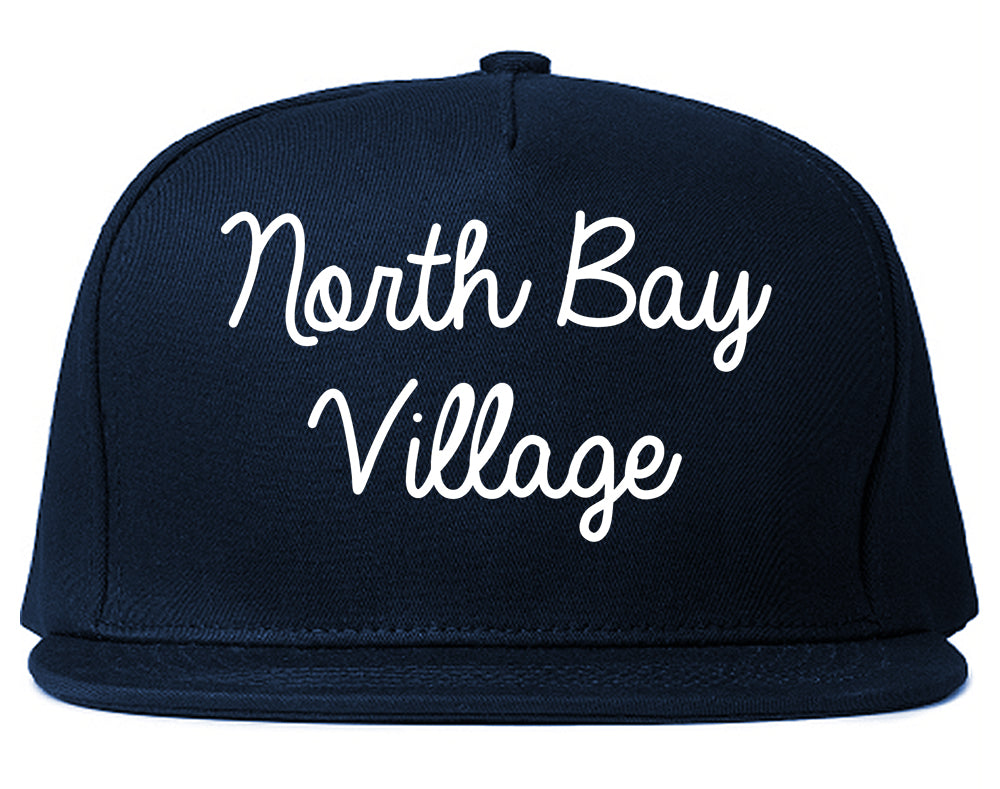 North Bay Village Florida FL Script Mens Snapback Hat Navy Blue