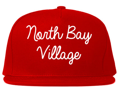 North Bay Village Florida FL Script Mens Snapback Hat Red