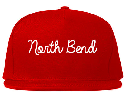 North Bend Oregon OR Script Mens Snapback Hat Red