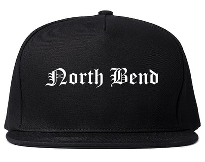 North Bend Washington WA Old English Mens Snapback Hat Black