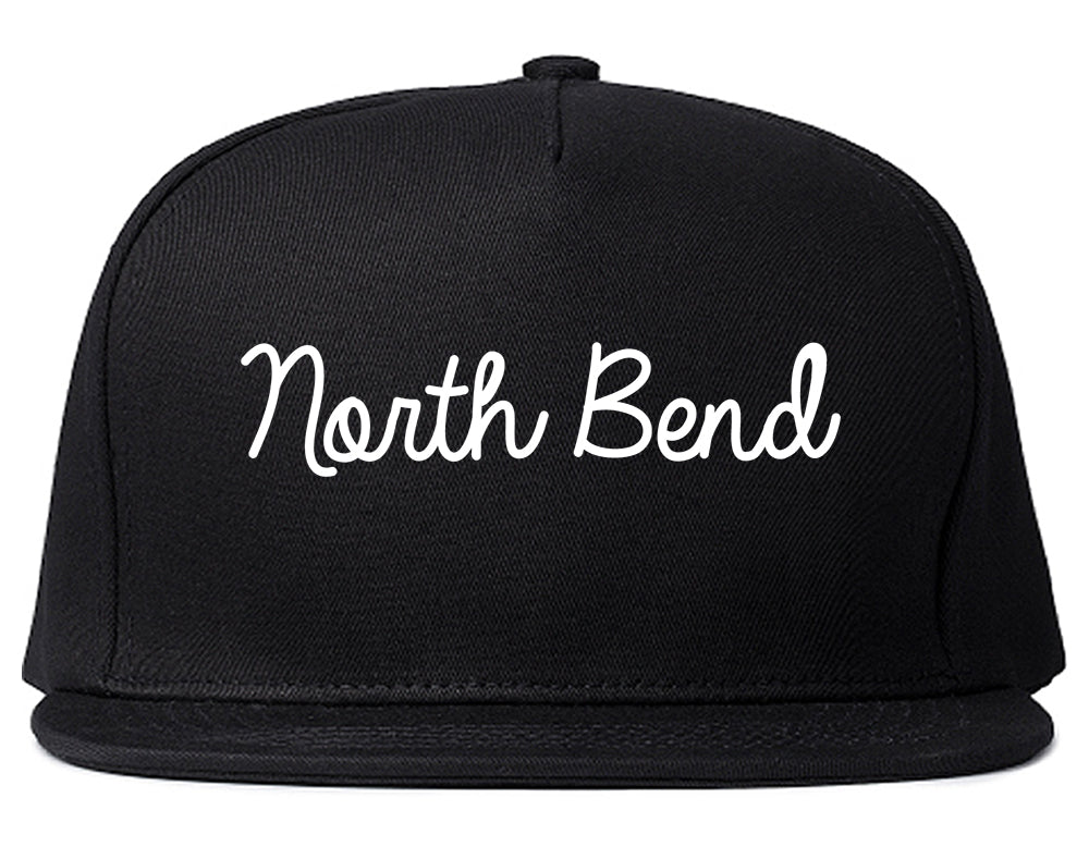 North Bend Washington WA Script Mens Snapback Hat Black