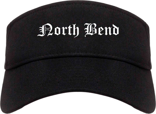North Bend Washington WA Old English Mens Visor Cap Hat Black