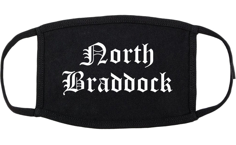 North Braddock Pennsylvania PA Old English Cotton Face Mask Black
