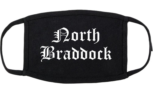 North Braddock Pennsylvania PA Old English Cotton Face Mask Black