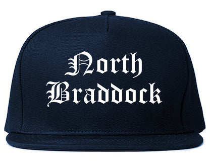 North Braddock Pennsylvania PA Old English Mens Snapback Hat Navy Blue