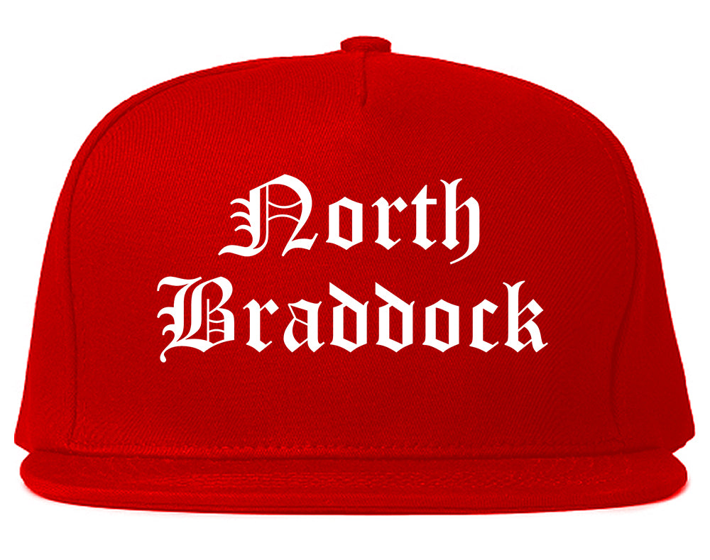 North Braddock Pennsylvania PA Old English Mens Snapback Hat Red