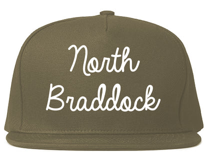 North Braddock Pennsylvania PA Script Mens Snapback Hat Grey