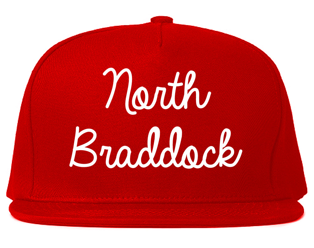 North Braddock Pennsylvania PA Script Mens Snapback Hat Red