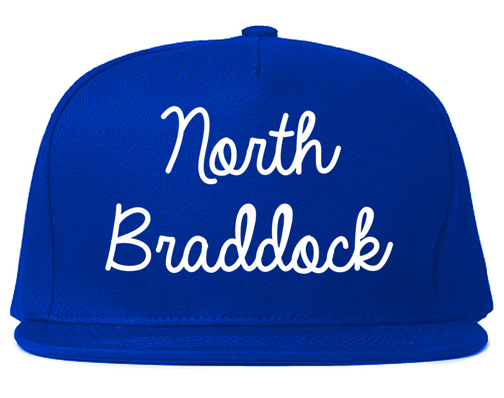 North Braddock Pennsylvania PA Script Mens Snapback Hat Royal Blue