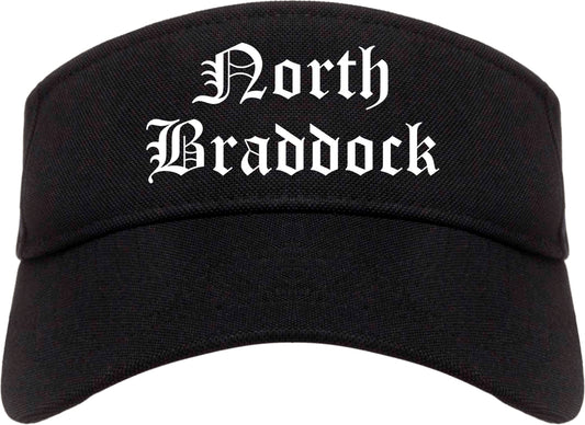 North Braddock Pennsylvania PA Old English Mens Visor Cap Hat Black