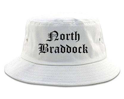 North Braddock Pennsylvania PA Old English Mens Bucket Hat White