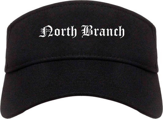 North Branch Minnesota MN Old English Mens Visor Cap Hat Black