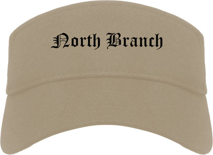 North Branch Minnesota MN Old English Mens Visor Cap Hat Khaki