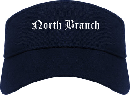 North Branch Minnesota MN Old English Mens Visor Cap Hat Navy Blue